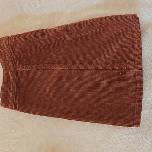 Forever 21 M Corduroy Mini Skirt Brown Casual Skater Boho Indie Femme Flirty Fab - Picture 6 of 7